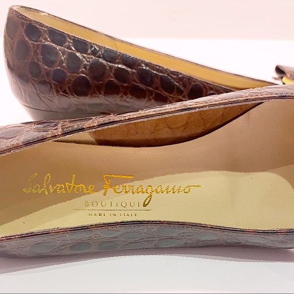 Ferragamo Brown Animal Skin Shoes - 7B - Picture 8 of 8